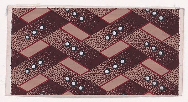 Textile Design with a Basketweave Pattern and Pearls, by Anonymous, Alsatian, 19th century