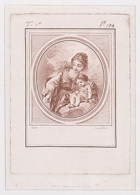 Vierge, d'après Eisen, by Gilles-Antoine Demarteau