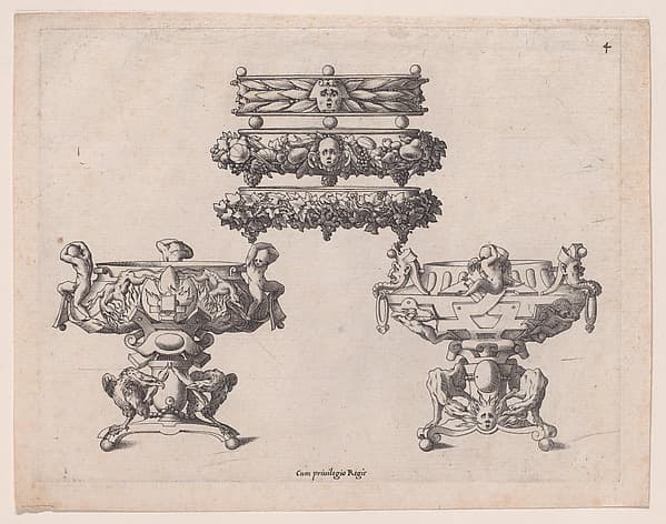 Two Braziers and Three Salvers, by René Boyvin