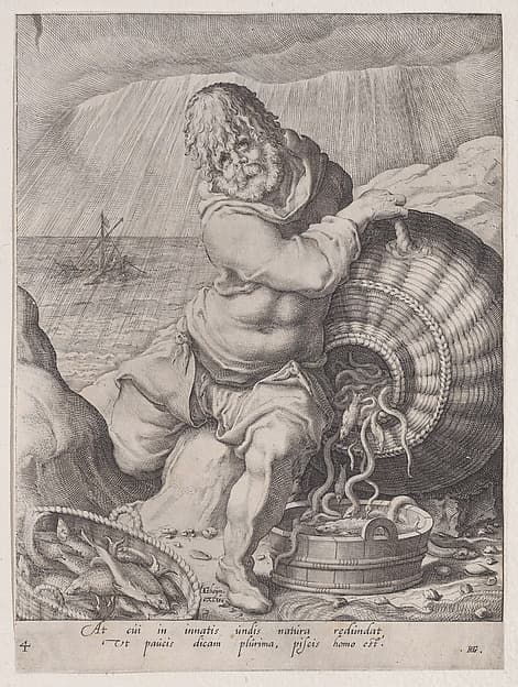 Water (Phlegmaticus), from "The Four Temperaments", by Jacques de Gheyn II
