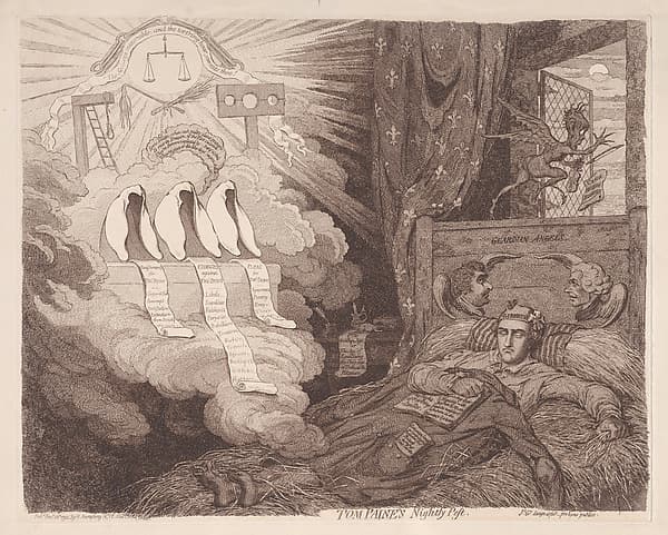 Tom Paine's Nightly Pest, by James Gillray