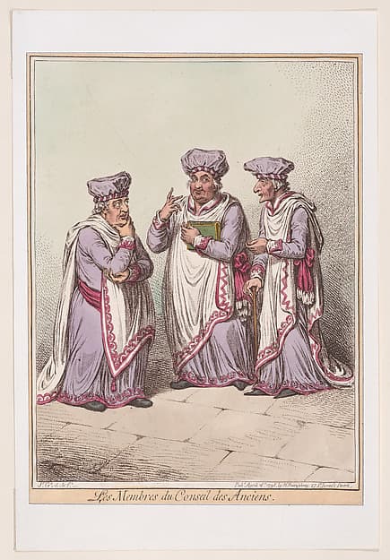 French Habits, No. 2 - Les Membres du Conseil des Anciens, by James Gillray