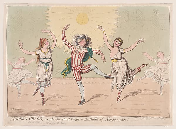 Modern Grace; - or the Operatical Finale to the Ballet of Alonzo e Caro, by James Gillray