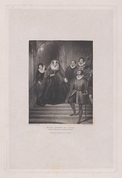 Mary, Queen of Scots going forth to execution, plate X from "Friendship's Offering: A Literary Album, and Christmas and New Year's Present", by Robert Baker