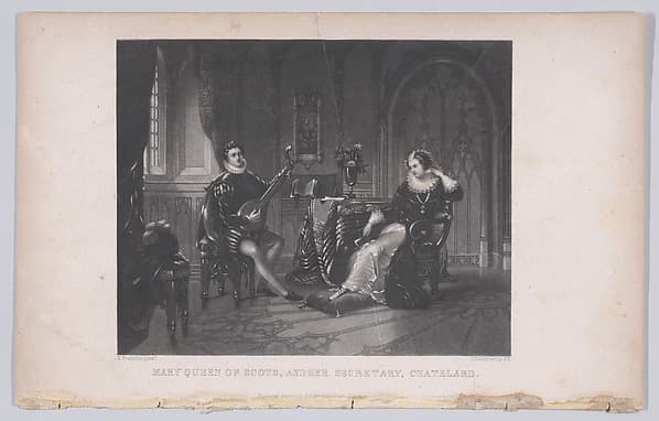 Mary, Queen of Scots, and her secretary, Chatelard (frontispiece, from "The Columbian Lady's and Gentleman's Magazine," volume 5), by Thomas Doney