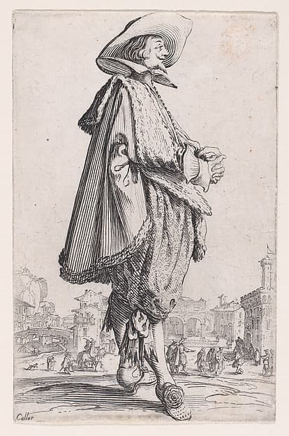 Le Gentilhomme aux Mains Jointes (The Gentleman with his Hands Joined), from "La Noblesse" (The Nobility), by Jacques Callot