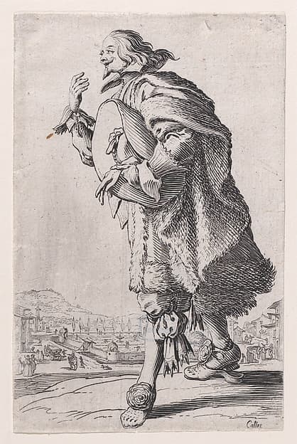 Le Gentilhomme qui Salue Tenant son Feutre Sous le Bras (The Gentleman who Bows Holding his Felt Hat Under his Arm), from "La Noblesse" (The Nobility), by Jacques Callot