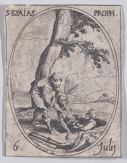 S. Esaü, prophète (St. Isaiah, Prophet), July 6th, from "Les Images De Tous Les Saincts et Saintes de L'Année" (Images of All of the Saints and Religious Events of the Year), by Jacques Callot