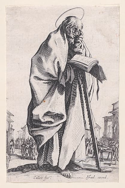 St. Simon, from "Les Grands Apôtres Debout, Représentant Le Sauveur, La Bienheureuse Marie et Les Saints Apôtres" (The Large Standing Apostles, Representing The Savior, The Blessed Mary and The Apostles), by Jacques Callot