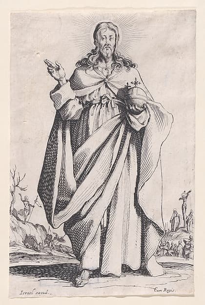 St. Peter, from "Les Grands Apôtres Debout, Représentant Le Sauveur, La Bienheureuse Marie et Les Saints Apôtres" (The Large Standing Apostles, Representing The Savior, The Blessed Mary and The Apostles), by Jacques Callot