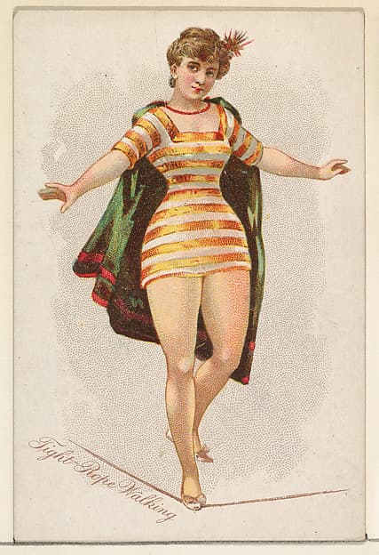 Tightrope Walking, from the Pretty Athletes series (N196) issued by Wm. S. Kimball & Co., by William S. Kimball & Company