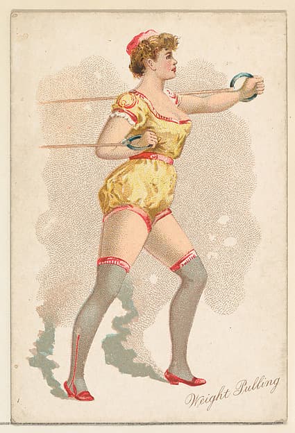 Weight Pulling, from the Pretty Athletes series (N196) issued by Wm. S. Kimball & Co., by William S. Kimball & Company