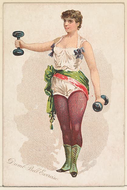 Dumbbell Exercise, from the Pretty Athletes series (N196) issued by Wm. S. Kimball & Co., by William S. Kimball & Company