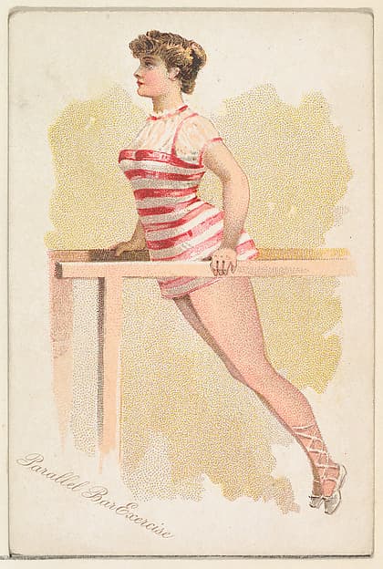 Parallel Bars Exercise, from the Pretty Athletes series (N196) issued by Wm. S. Kimball & Co., by William S. Kimball & Company