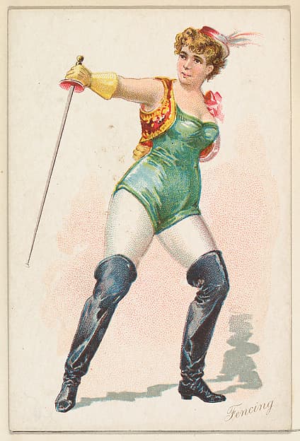 Fencing, from the Pretty Athletes series (N196) issued by Wm. S. Kimball & Co., by William S. Kimball & Company