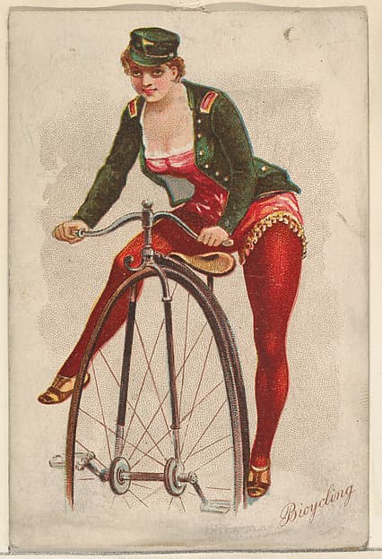 Bicycling, from the Pretty Athletes series (N196) issued by Wm. S. Kimball & Co., by William S. Kimball & Company