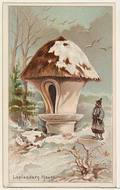 Laplanders House, from the Habitations of Man series (N113) issued by W. Duke, Sons & Co. to promote Honest Long Cut Smoking and Chewing Tobacco, by The Giles Company