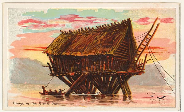 House in the Black Sea, from the Habitations of Man series (N113) issued by W. Duke, Sons & Co. to promote Honest Long Cut Smoking and Chewing Tobacco, by The Giles Company