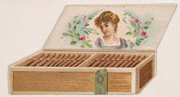 Cigar box, from the Novelties series (N228, Type 3) issued by Kinney Bros., by Kinney Brothers Tobacco Company