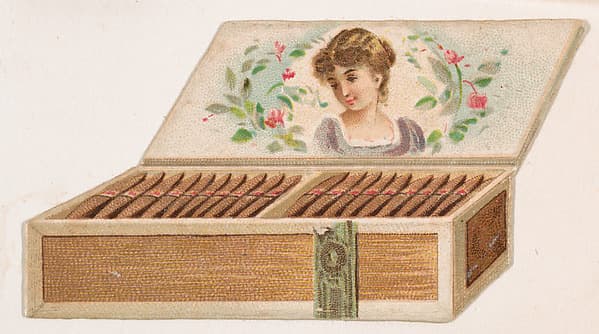 Cigar box, from the Novelties series (N228, Type 4) issued by Kinney Bros., by Kinney Brothers Tobacco Company