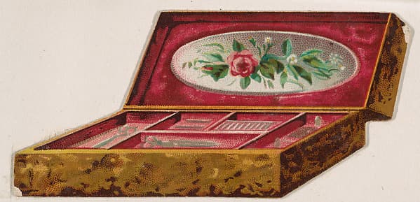 Sewing box, from the Novelties series (N228, Type 3) issued by Kinney Bros., by Kinney Brothers Tobacco Company