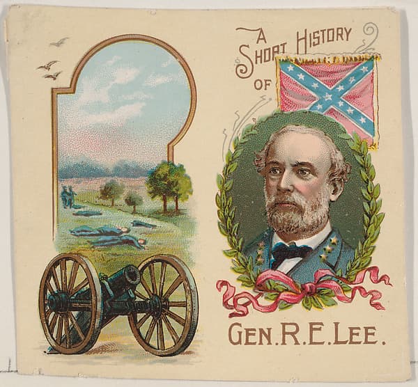 A Short History of General Robert E. Lee, one-sheet of cover and verso from the Histories of Generals series of booklets (N78) for Duke brand cigarettes, by W. Duke, Sons & Co.