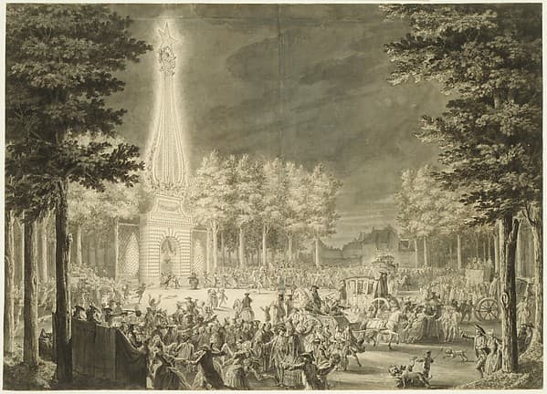 Design for the Engraving "Réjouissances du Peuple . . . à Reims le 27 aout 1765", by Jean Michel Moreau le Jeune