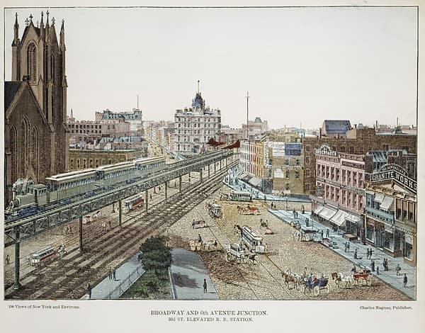 Broadway and 6th Avenue Junction. 33rd St. Elevated R.R. Station, by Charles Magnus & Company