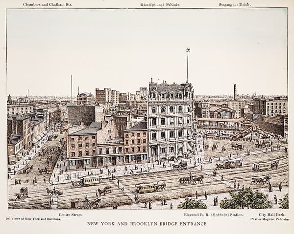 New York and Brooklyn Bridge Entrance, by Charles Magnus & Company