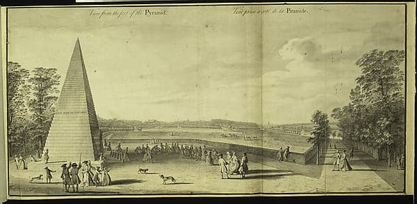 View from the foot of the Pyramid at Stowe, Buckinghamshire, by Jacques Rigaud