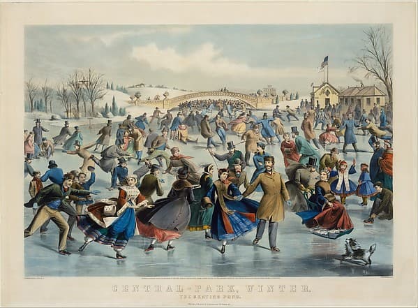 Central Park, Winter – The Skating Pond, by Charles Parsons