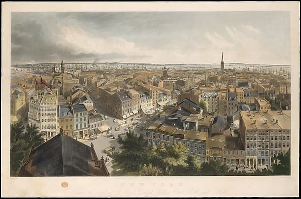 New York from the Steeple of St. Paul's Church, Looking East, South, and West, by Henry A. Papprill