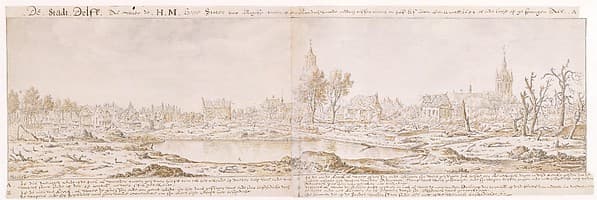 View of Delft after the Explosion of the Gunpowder Arsenal on October 12, 1654, by Herman Saftleven II