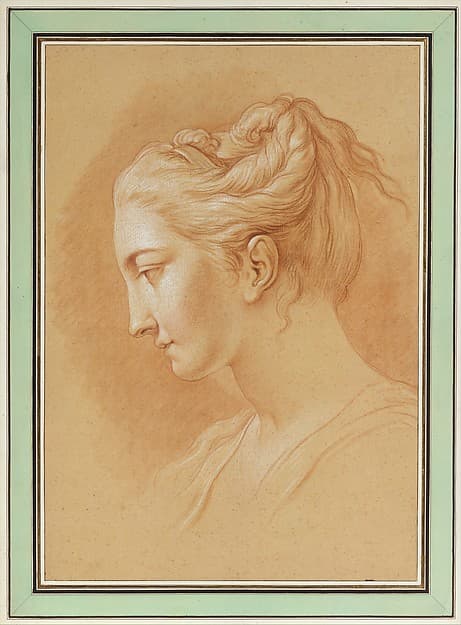 Head of a Young Woman in Profile to Left, by Jacques Philippe Joseph de Saint Quentin