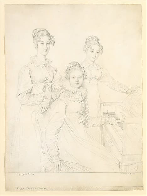 The Kaunitz Sisters (Leopoldine, Caroline, and Ferdinandine), by Jean Auguste Dominique Ingres