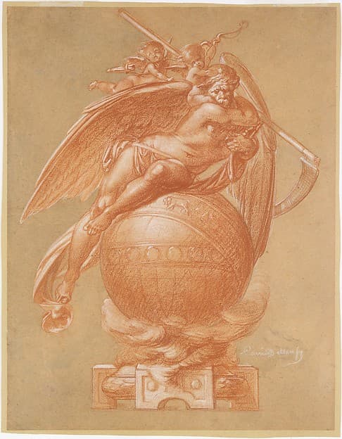 Father Time on a Globe; Design for a Clock, by Albert-Ernest Carrier-Belleuse