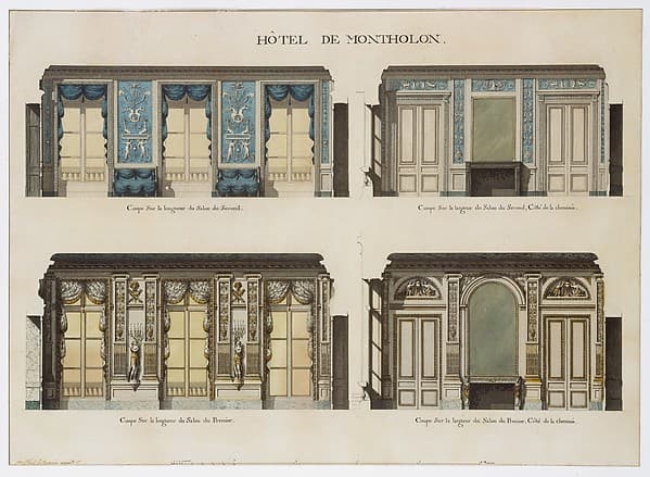 Longitudinal and Cross Sections of the Salons of the Hôtel de Montholon, by Jean Jacques Lequeu