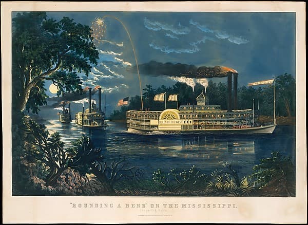 "Rounding a Bend" on the Mississippi – The Parting Salute, by Frances Flora Bond Palmer