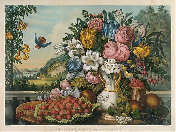 Landscape – Fruit and Flowers, by Frances Flora Bond Palmer