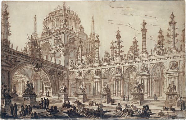 Architectural Fantasy, by Charles Michel Ange Challe