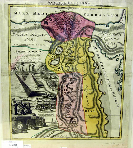 Aegyptus Hodierna, Map of Egypt, by Johann Baptist Homann
