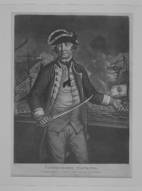 Commodore Hopkins, Commander in Chief of the American Fleet, by Anonymous, 18th century