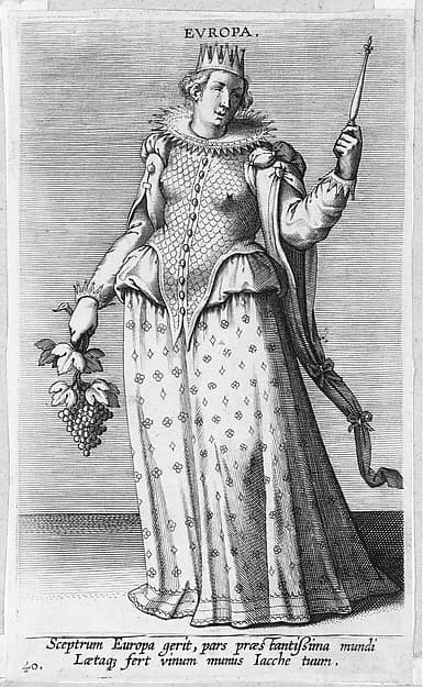 Europa, from "Proposopographia", by Philips Galle