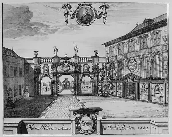 View of the Rubenshuis in Antwerp, by Jacobus Harrewijn