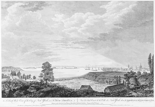 A South West View of the City of New York, in North America, by Pierre Charles Canot