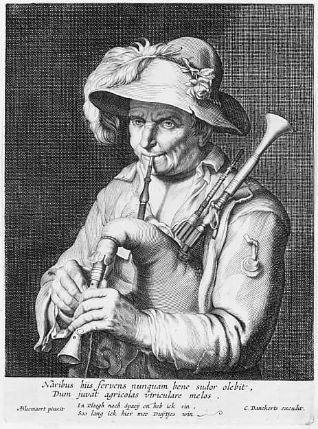 Man Playing Bagpipe, by Cornelis Bloemaert