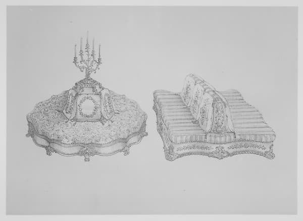 Furniture with Candelabra and Interior Decoration, by Richard Hicks Bridgens