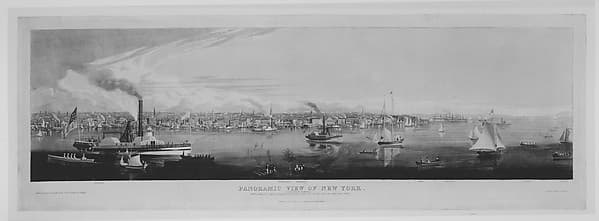 Panoramic View of New York Taken from the North River, by Robert Havell Jr.