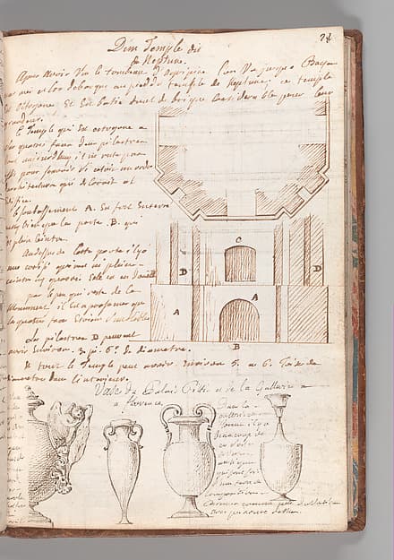Notebook with Views of the Excavations at Herculaneum and of Other Italian Cities, by Jérôme Charles Bellicard