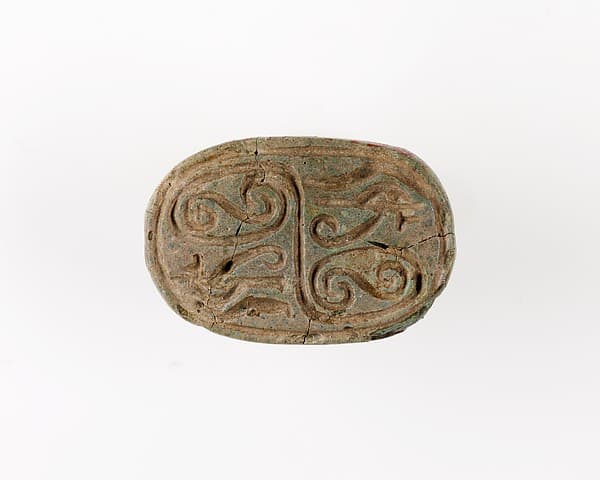 Scarab Decorated with Scrolls and Wedjat Signs